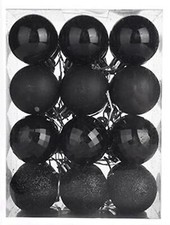 Christmas Ball Ornaments 24Pcs Shatterproof Black Christmas Ornaments Balls C...