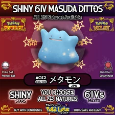 Shiny Ditto 6IV 🌟 Masuda Breeding Japan 🌟 Pokemon Scarlet Violet 🌎US Seller🌎