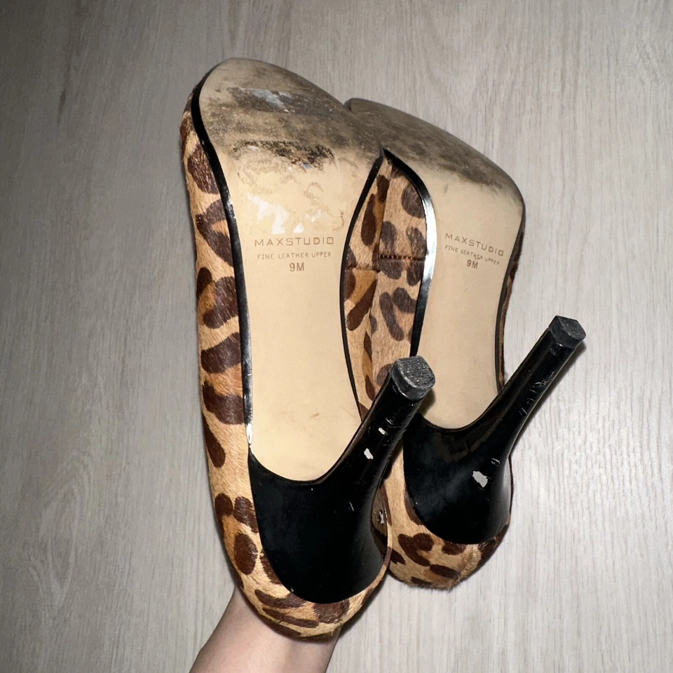 Zapatos de salón MAXSTUDIO con estampado animal PELO DE BECERRO 9M marrón leopardo (dañado) Foto 4 de 4