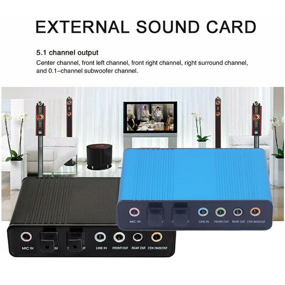 Optical External 6 Channel 5.1 Audio Output Adapter Sound Card USB SPDIF for PC - Image 4 of 4