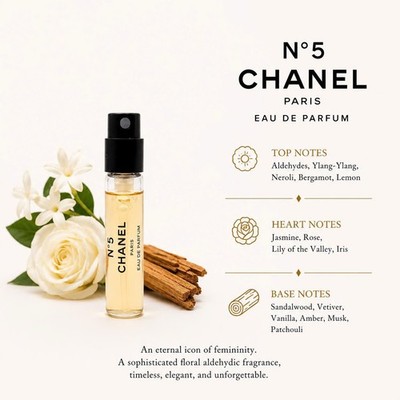CHANEL N°5 EAU DE PARFUM 1.5ML SAMPLE SPRAY Authentic