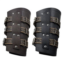 Medieval Embossed Arm Bracers Faux Leather Knight Guards Soft well-liked
