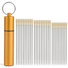GarfxG 30pcs Self Threading Needles Easy Hand Sewing Gold