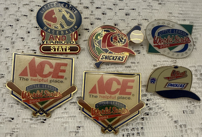 #ad Ace Hardware Snickers Little League World Series Baseball Pin Lot of 6 Pins $16.88