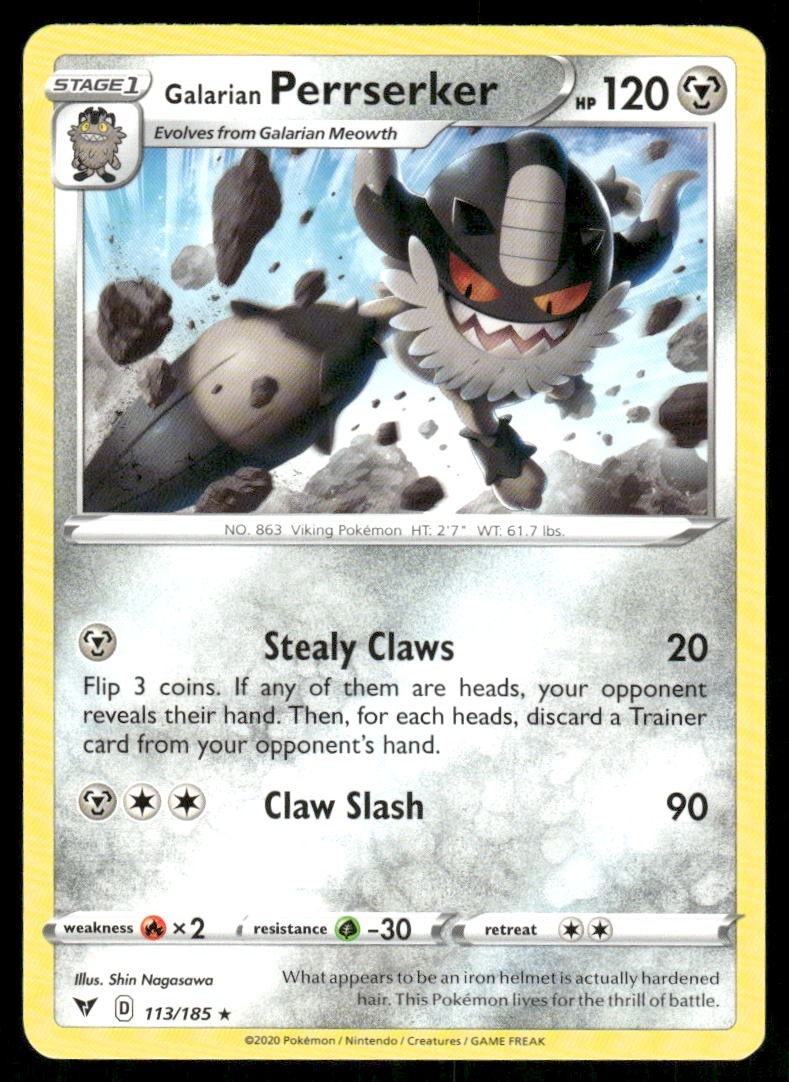 Pokémon TCG Pokémon Galarian Perrserker Galarian Perrserker Rare Regular