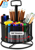 Marbrasse Netz Schreibtisch Organizer,360 Grad Drehbarer Multifunktionaler Stift
