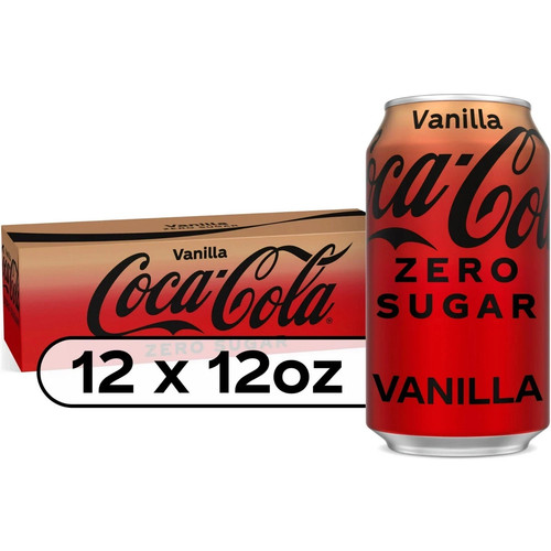 Coca-Cola Vanilla Zero Sugar Coke Zero Vanilla Sod, 12 fl oz, 12 Pack Cans