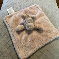 SL Home Fashions Blush Pink Unicorn Plush Lovey Security Blanket Dusty Rose Gold