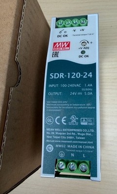 MEAN WELL SDR-120-24 120W DIN Rail AC-DC 24V 5A 100-240VAC 1.4A Power Supply