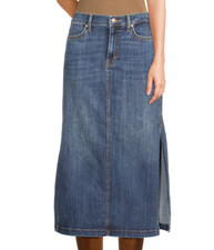 7 For All Mankind Women's Long Denim Midi Skirt Medium Wash Size 23 NWT