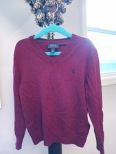 Ralph Lauren Burgundy Cotton Boys Sweater Size 5