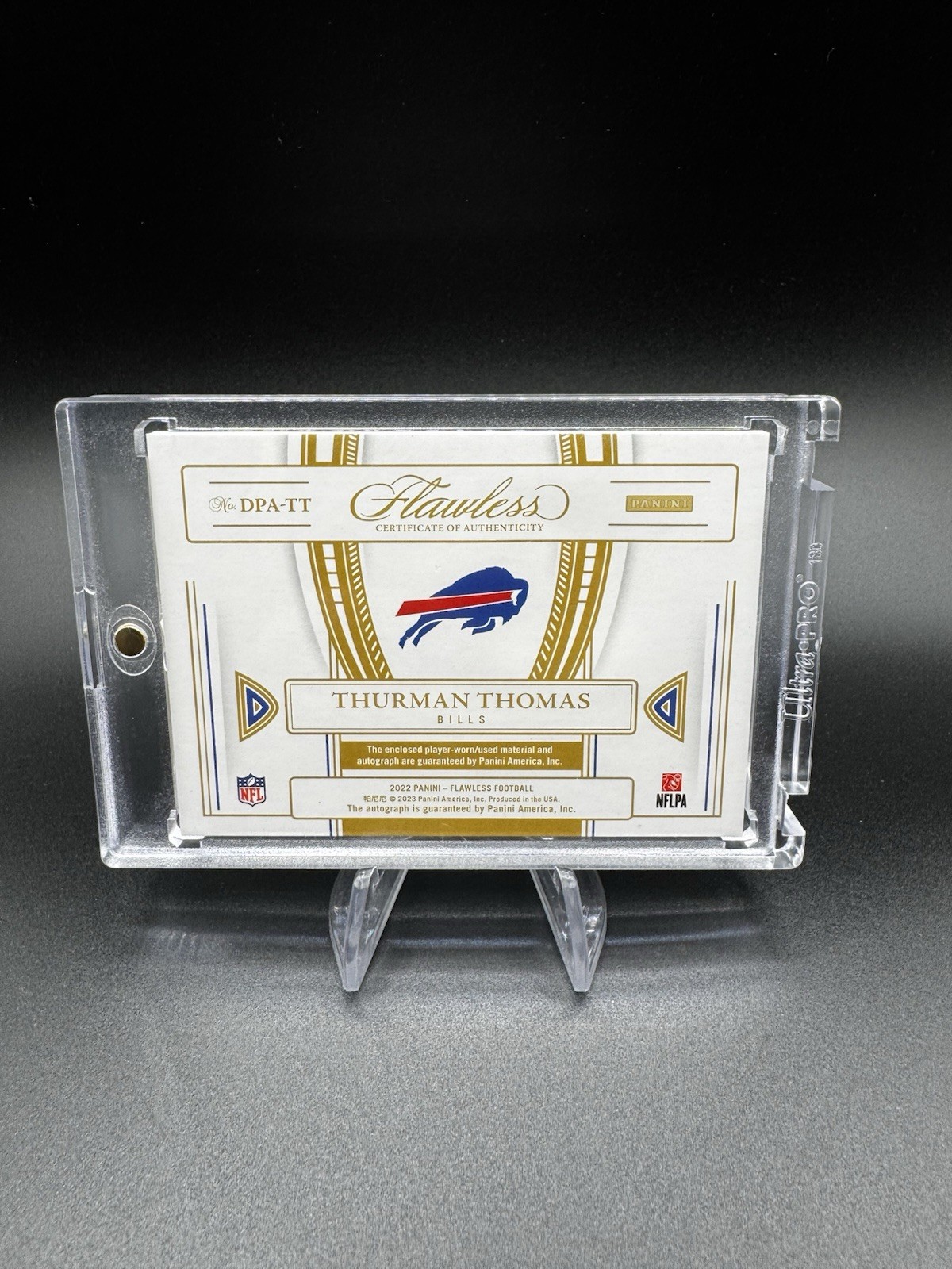 2022 Panini Flawless Thurman Thomas 3 Color Patch Auto Autograph On Card /25 HOF view 2