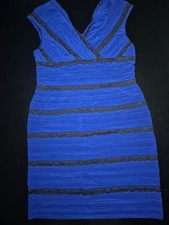 Womens Adrianna Papell Size 16 Dress Blue & Black