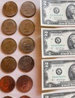 Eisenhower Dollar Coins, Two Dollar Bills, Sacagawea Golden One Dollar Coins Wow — photo 2