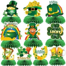 10 Pcs St.Patrick's Day Honeycomb Centerpieces, St Patricks Day Table Decoration