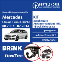 FüR Mercedes C-Klasse T-Modell (Kombi) S204 07- AHK Abn +13Pol Spez. E-Satz TOP