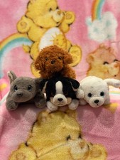 Russ Petooties Pets Lot of 4 Dog Plush Dalmatian Bernese Bulldog Poodle READ