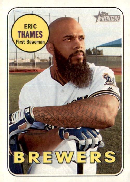 2018 Topps Heritage Eric Thames Milwaukee Brewers #62 2 Card Lot