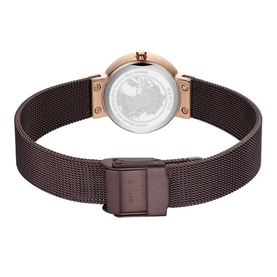 Reloj Bering Mujer Clásico Acero Inoxidable Marrón Malla Milanesa, 24m 10124-265 Foto 2 de 4
