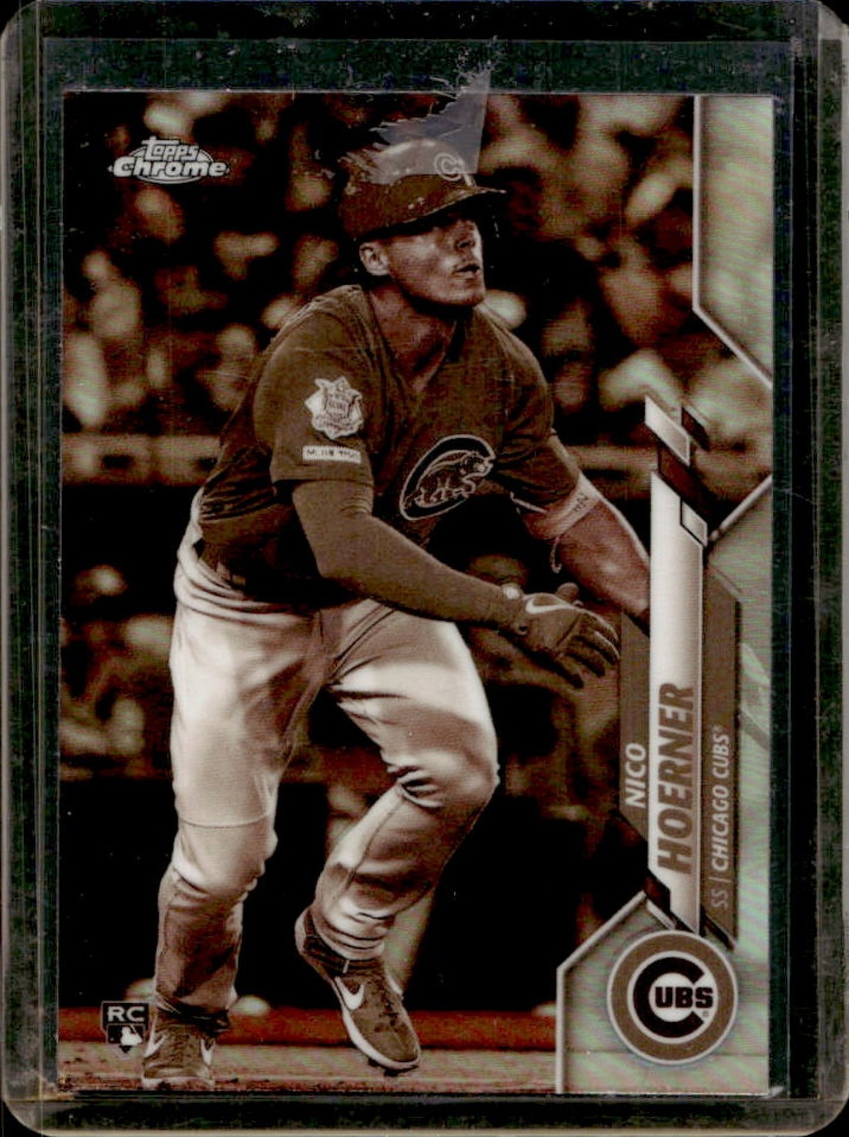 2020 Topps Chrome Nico Hoerner RC Sepia Refractor Rookie #161 Cubs