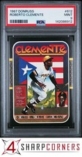 1987 DONRUSS #612 ROBERTO CLEMENTE PIRATES HOF PSA 9