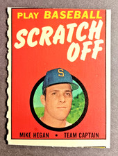 1970 Topps Play Baseball Scratch Off Mike Hegan Unscratched Pilots