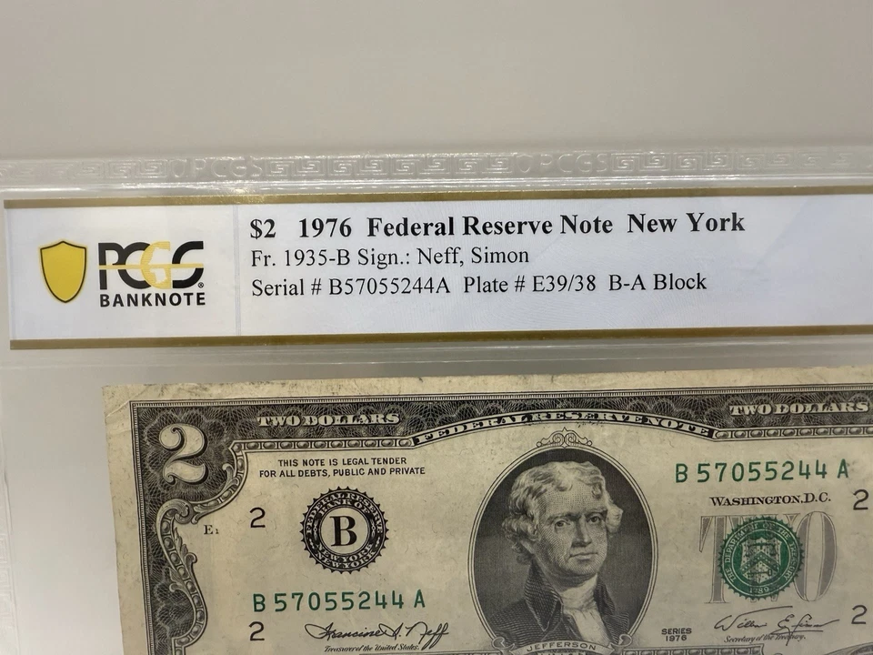 1976 Fr .1935-B, $2 Dollar Bill, New York , PCGS 30, Serial Number Has Two Pairs - Image 3 of 4