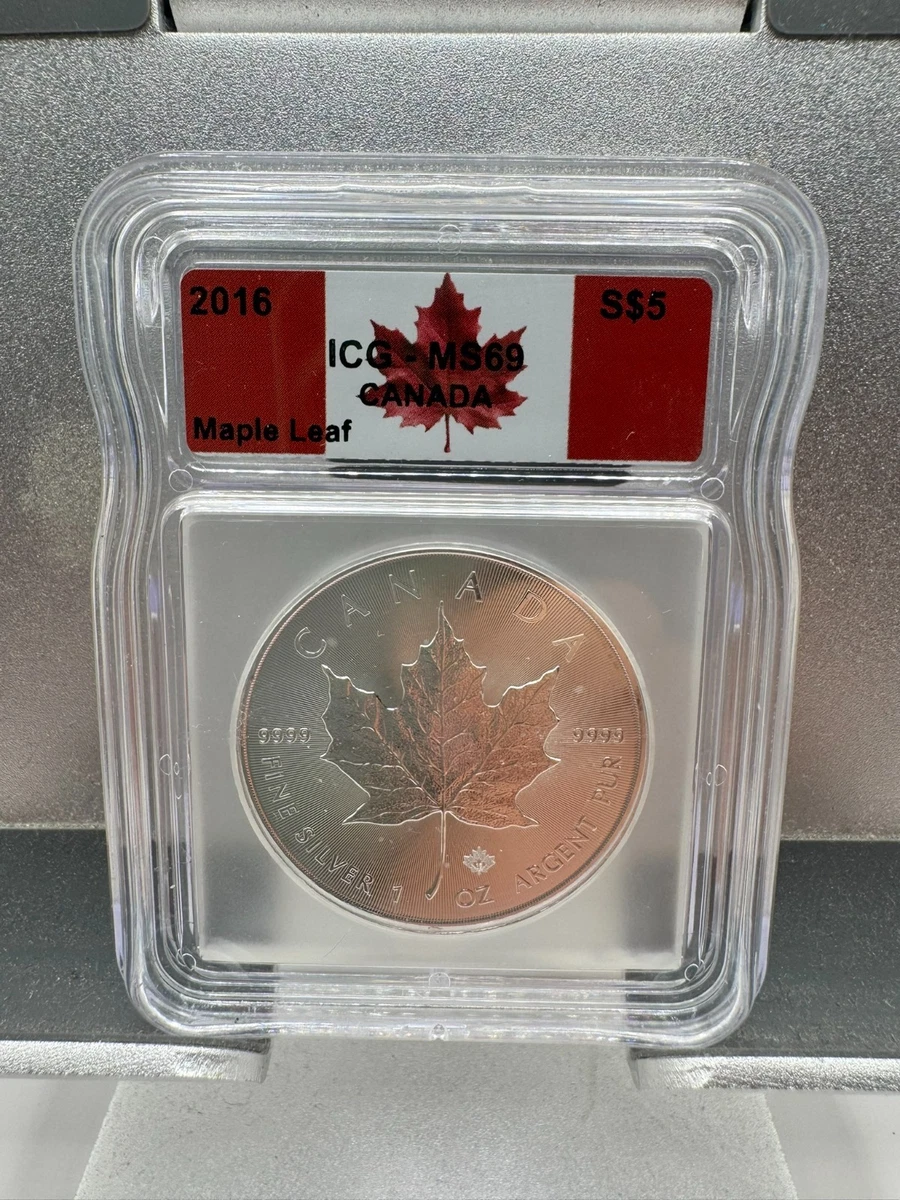 Canadian Maple Leaf Business ICG Certified Silver Bullion Coins