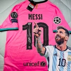 NO RESERVE Lionel Messi Signed Jersey Pink Argentina Soccer Autograph BECKETT