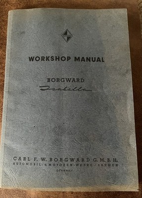Borgward Isabella Workshop Manual Original In English 