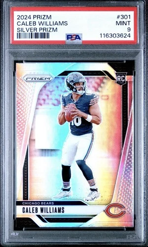 Caleb Williams (RC) #301 2024 Panini Prizm • Silver • PSA 9 • Bears