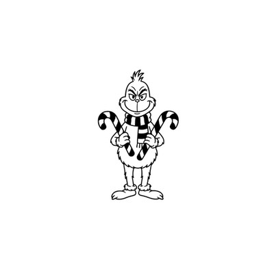 Grinch Holding Candy Vinyl Decal Sticker Holiday Decor, Choose Size and Color