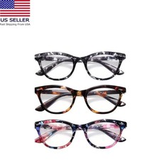 Reading Glasses Cat Eye Blue Light Blocking 3 Piece Set Strength 1.50