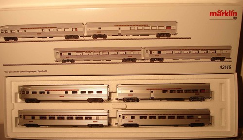 Märklin HO:   43616 US Streamliner Wagen Set *Pennsylvania RR*  LED  Neu + OVP | Condition: Neu