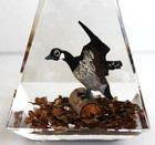 Vintage Hand Carved Wood Painted Goose Lucite/acrylic Unique Canada Paperweight — photo 5