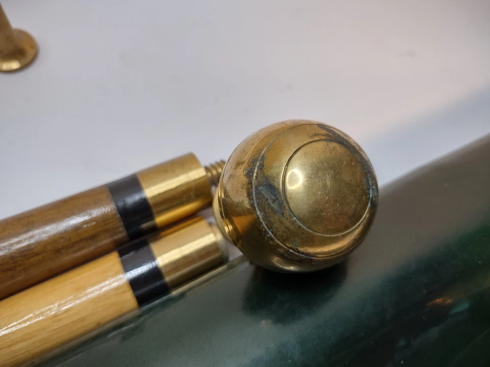 Taco de billar bastón dragón tallado vintage con estuche verde Foto 2 de 4