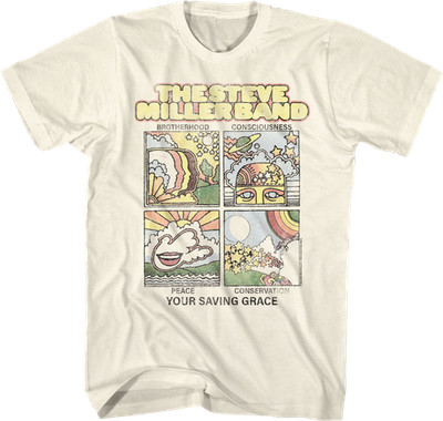 Your Saving Grace Steve Miller Band T-Shirt Natural Short Sleeve tee NH27783