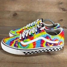 vans old skool mens size 9.5 shoes multicolor tie dye athletic skate sneakers