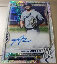 2021 Bowman Chrome Mega Mojo AUSTIN WELLS Auto Autograph Rookie Card YANKEES RC. rookie card picture