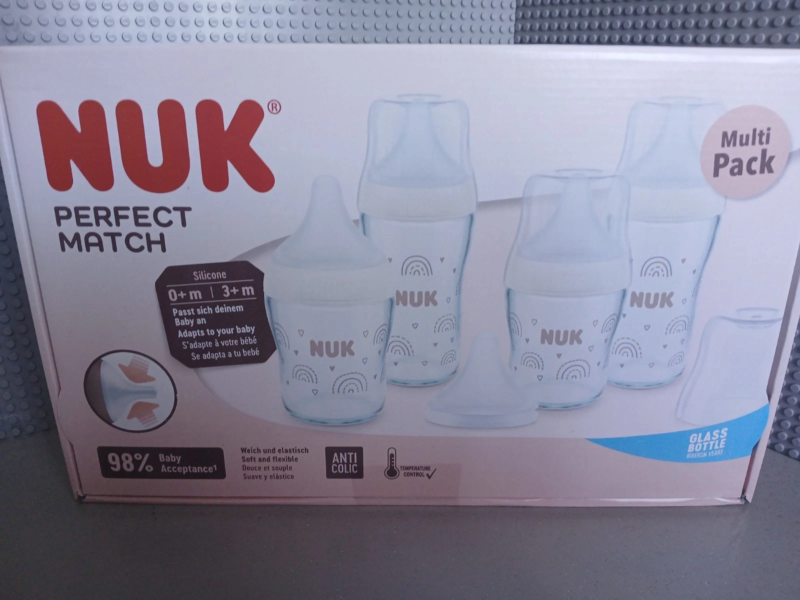 Nuk Perfect Match Box - 4 Glass Bottles (120ml, 230ml) New