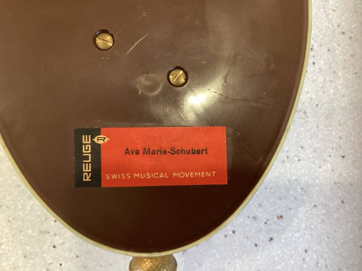Vintage REUGE Wall Hanging Swiss Pull String Music Box Ave Maria
