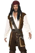 Pirates Of The Caribbean Jack Sparrow Costume  Wig Adult Med Halloween Cosplay