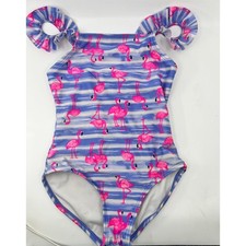 Cat  Jack Bluish Purple and Pink Flamingo One Piece Swimsuit 6/7