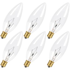 6 Pack E12 Candelabra Light Bulbs 60W B10 Chandelier Light Bulbs Candle Bulbs