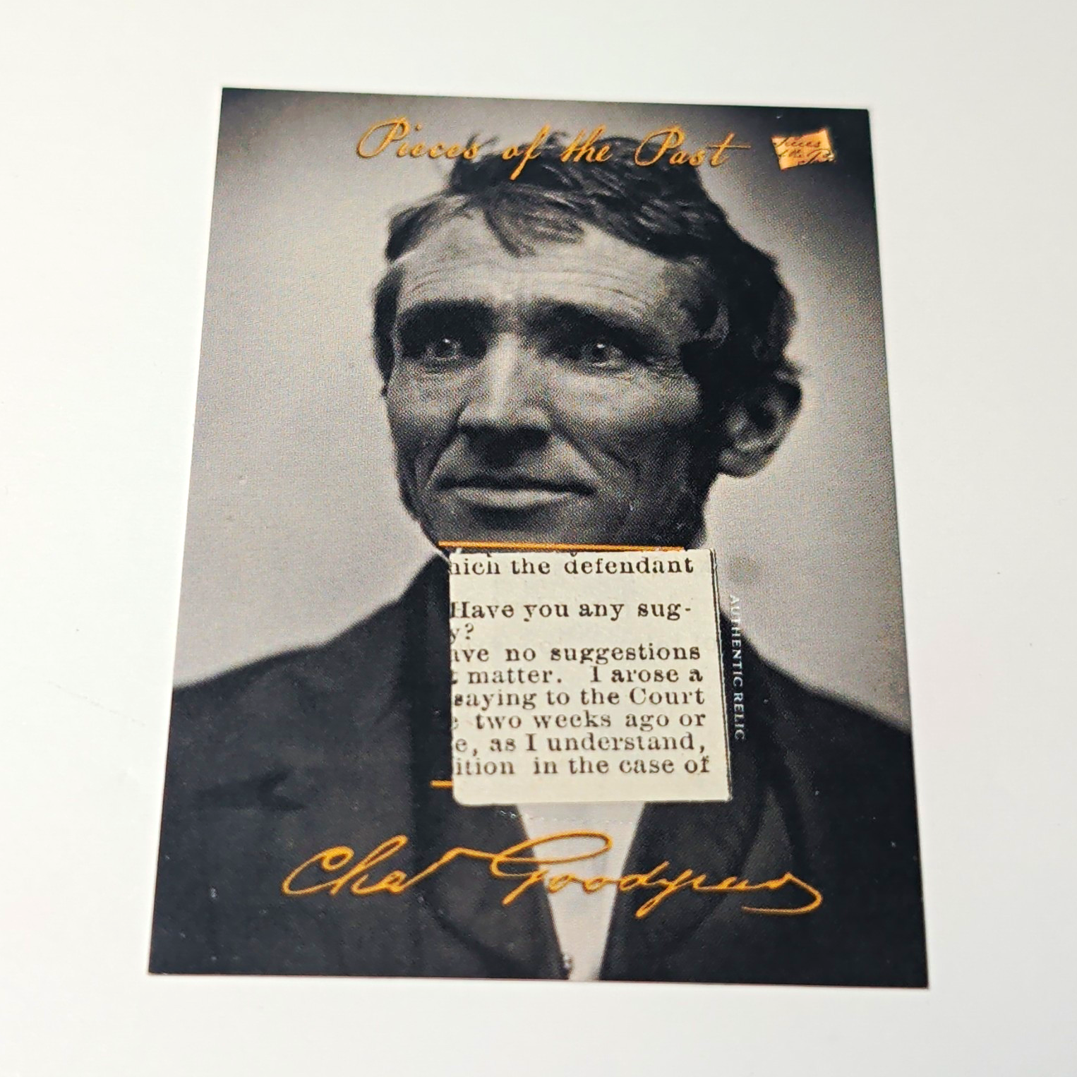 Pieces of the Past 2023 Charles Goodyear Relic Insert Card #21 Non-Sport