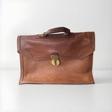 Vintage MH Men's Brown Genuine Leather Business Bag/Briefcase Portfolio