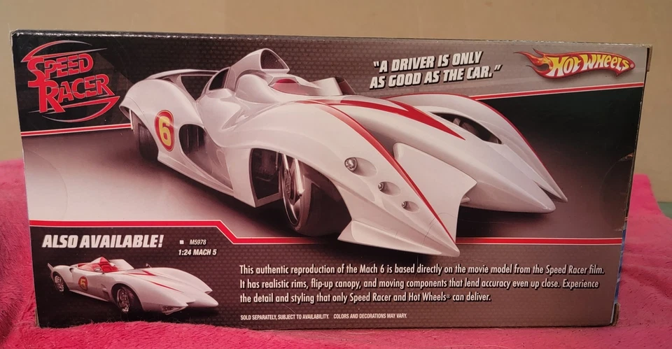 RARE Speed Racer Mach 6 Hot Wheels Diecast Car 1 24 HOT WHEELS NEVER OPENED  - Image 3 of 4