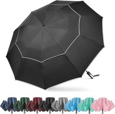 G4Free 54/62 Inch Windproof Inverted Umbrella with Reflective Stripe Large Compa
