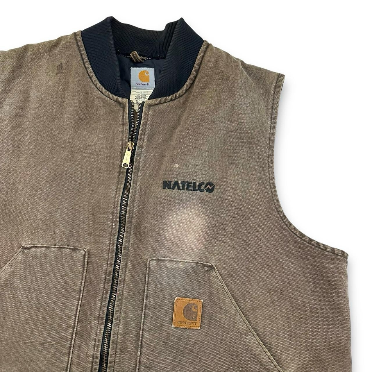Vintage Union Made Carhartt V02 CHT Canvas Work Vest / Gilet, Brown, XXL (CB52) image 7
