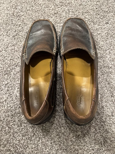 NIKE Mocassini Cole Haan Air Dempsey scarpe eleganti uomo taglia 12 pelle marrone slip on